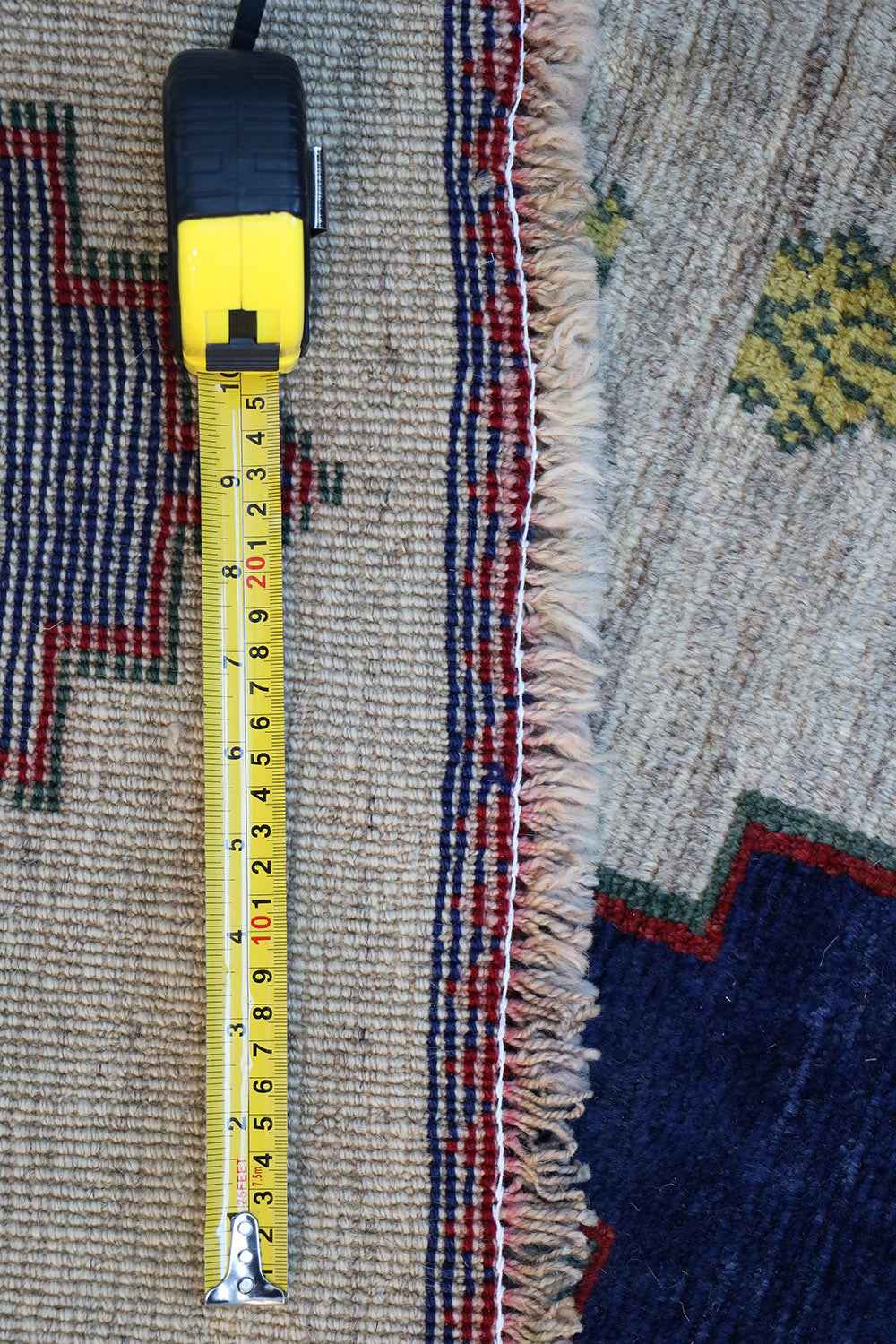 153 x 72 cm Gabbeh Tribal Wool Rugs Handmade Beige Blue - Rugoutlet