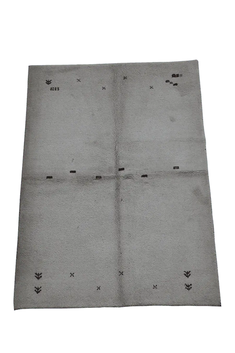 201 x 144 cm Gabbeh Tribal Wool Rug Hand-Knotted Beige Colour - Rugoutlet