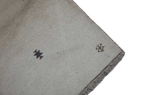 120x92 cm Gabbeh Tribal Qashqai Wool Rug White - Rugoutlet