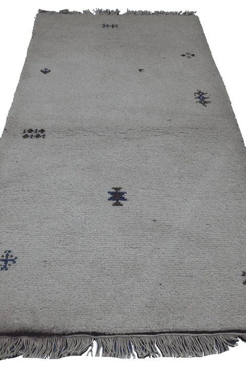120x92 cm Gabbeh Tribal Qashqai Wool Rug White - Rugoutlet