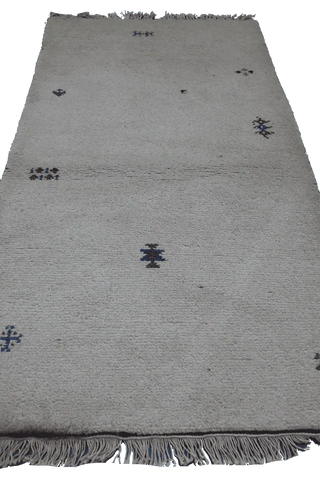 120x92 cm Gabbeh Tribal Qashqai Wool Rug White - Rugoutlet