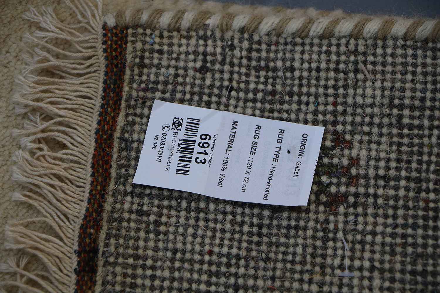 120x92 cm Gabbeh Tribal Qashqai Wool Rug White - Rugoutlet