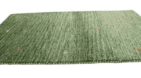 140 x 74 cm Gabbeh Tribal Wool Rugs Handcrafted Green - Rugoutlet