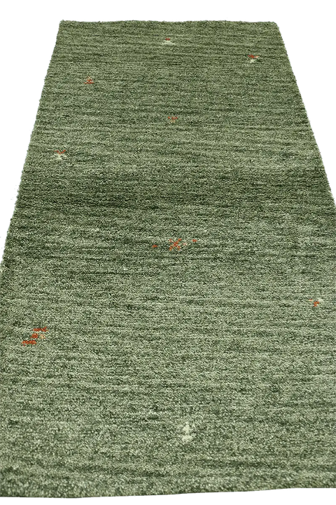 140 x 74 cm Gabbeh Tribal Wool Rugs Handcrafted Green - Rugoutlet