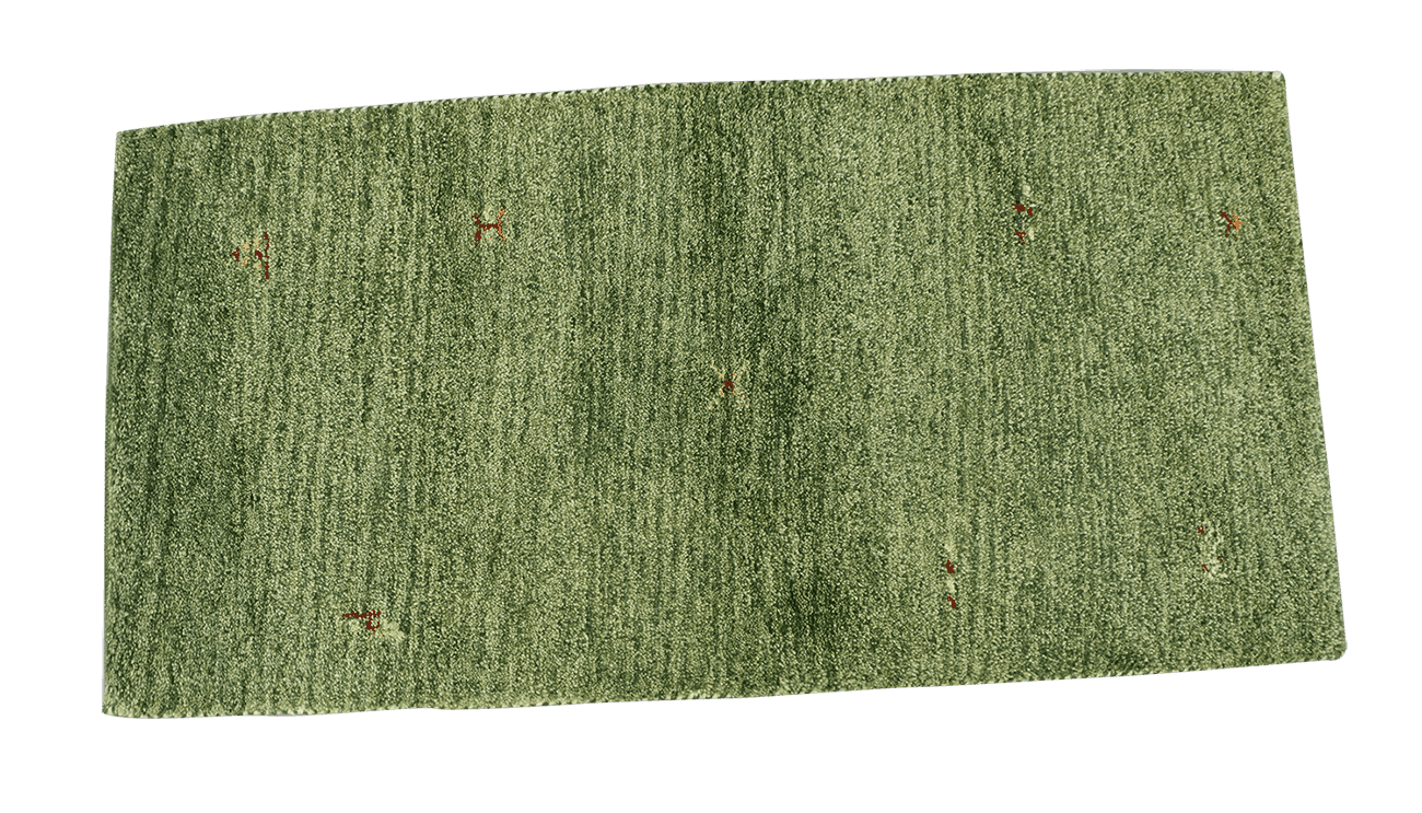 143 x 71 cm Gabbeh Tribal Wool Rugs Handmade Green - Rugoutlet