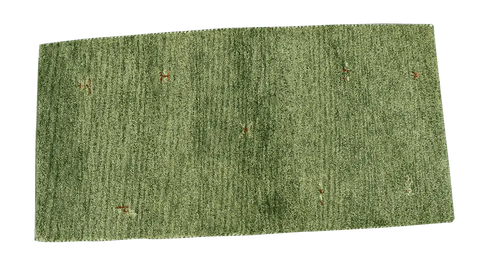 143 x 71 cm Gabbeh Tribal Wool Rugs Handmade Green - Rugoutlet