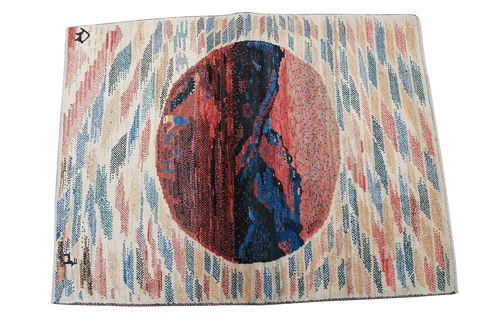 138x107 cm Multi-coloured Persian Gabbeh Qashqai Tribal Wool Rug - Rugoutlet