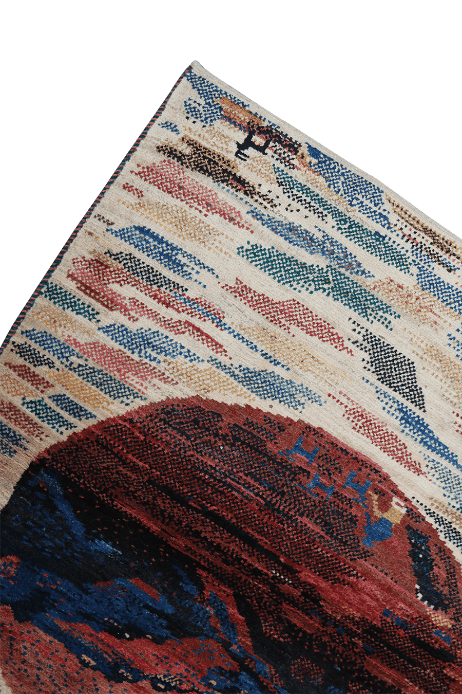 138x107 cm Multi-coloured Persian Gabbeh Qashqai Tribal Wool Rug - Rugoutlet