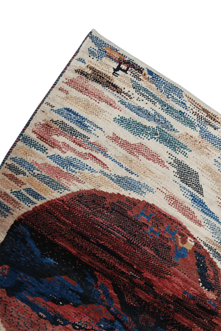 138x107 cm Multi-coloured Persian Gabbeh Qashqai Tribal Wool Rug - Rugoutlet