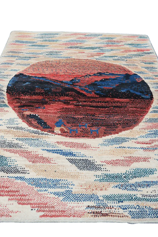 138x107 cm Multi-coloured Persian Gabbeh Qashqai Tribal Wool Rug - Rugoutlet