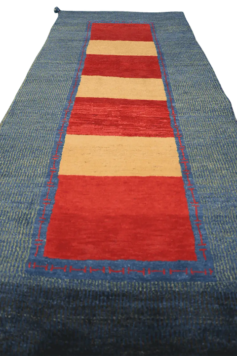 207 x 88 cm Gabbeh Tribal Wool Rug Hand-Knotted Grey Colour - Rugoutlet