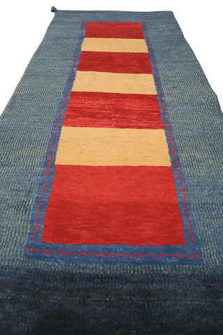 207 x 88 cm Gabbeh Tribal Wool Rug Hand-Knotted Grey Colour - Rugoutlet
