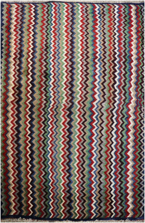 148 x 108 cm Gabbeh Tribal Wool Rugs Multi-Colored - Rugoutlet