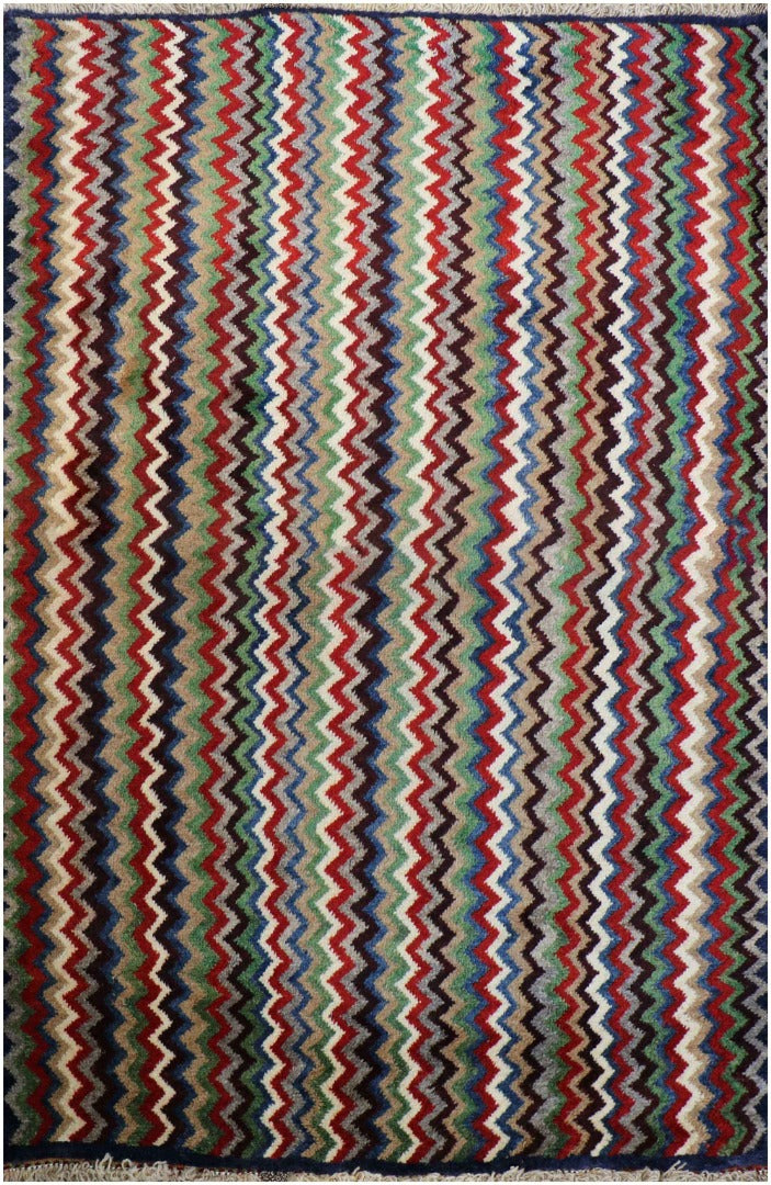 148 x 108 cm Gabbeh Tribal Wool Rugs Multi-Colored - Rugoutlet