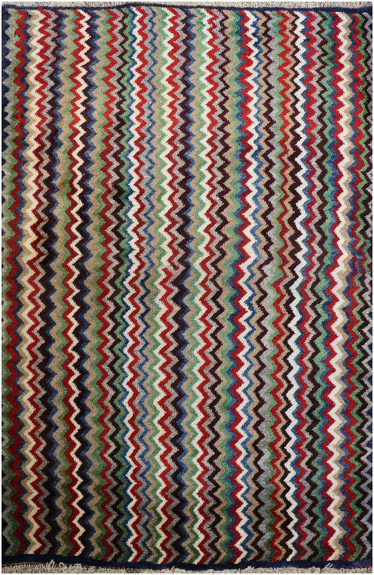 148 x 108 cm Gabbeh Tribal Wool Rugs Multi-Colored - Rugoutlet