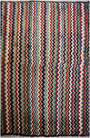 148 x 108 cm Gabbeh Tribal Wool Rugs Multi-Colored - Rugoutlet