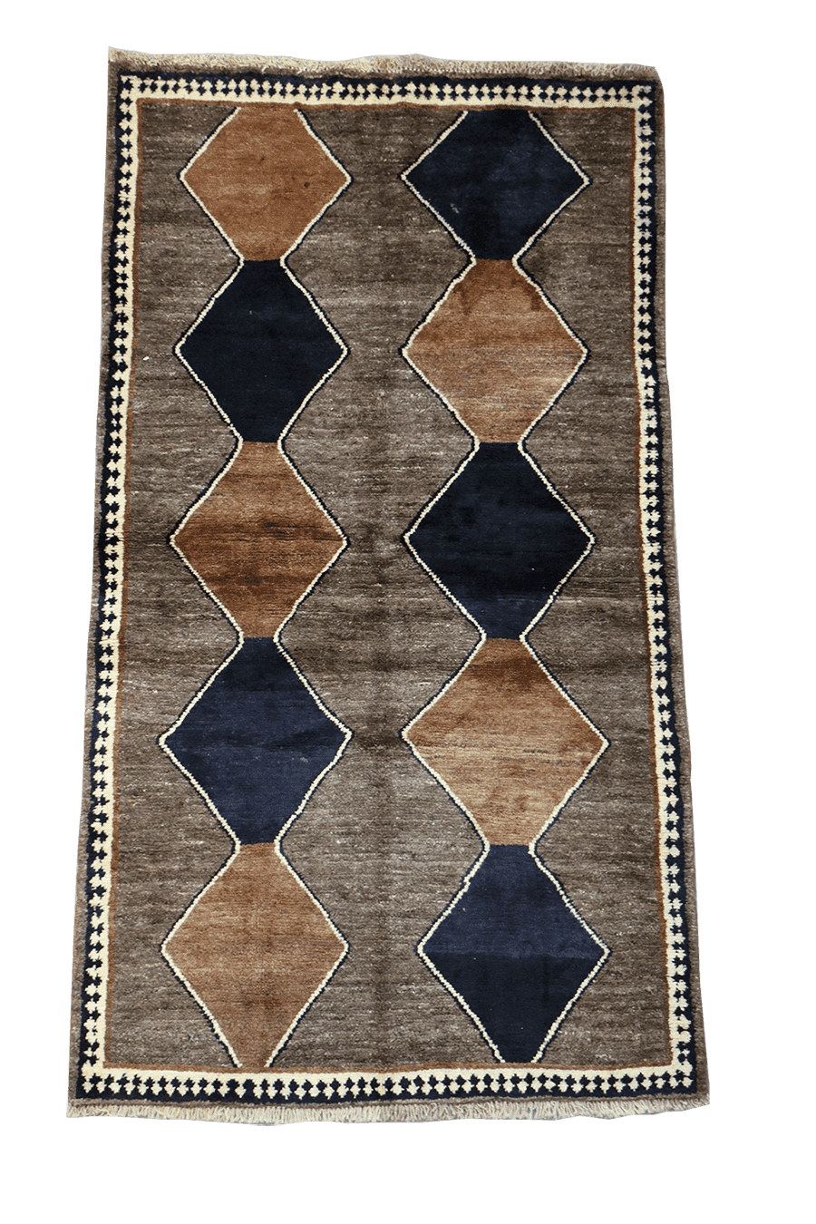 208 x 113 cm Gabbeh Tribal Wool Rugs Brown Colour - Rugoutlet