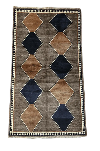 208 x 113 cm Gabbeh Tribal Wool Rugs Brown Colour - Rugoutlet