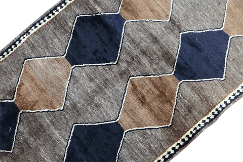 208 x 113 cm Gabbeh Tribal Wool Rugs Brown Colour - Rugoutlet