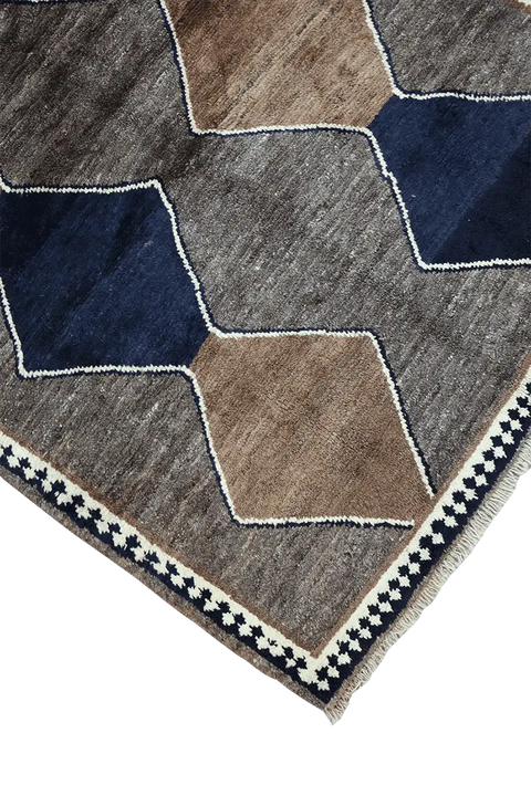 208 x 113 cm Gabbeh Tribal Wool Rugs Brown Colour - Rugoutlet