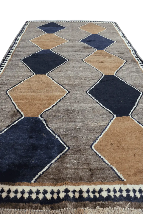 208 x 113 cm Gabbeh Tribal Wool Rugs Brown Colour - Rugoutlet