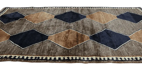 208 x 113 cm Gabbeh Tribal Wool Rugs Brown Colour - Rugoutlet