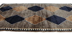 208 x 113 cm Gabbeh Tribal Wool Rugs Brown Colour - Rugoutlet