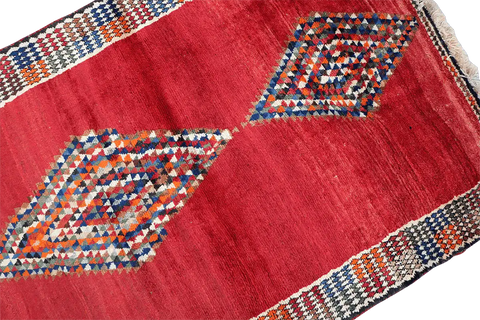 161 x 120 cm Gabbeh Tribal Wool Rugs Handmade Red Colour - Rugoutlet