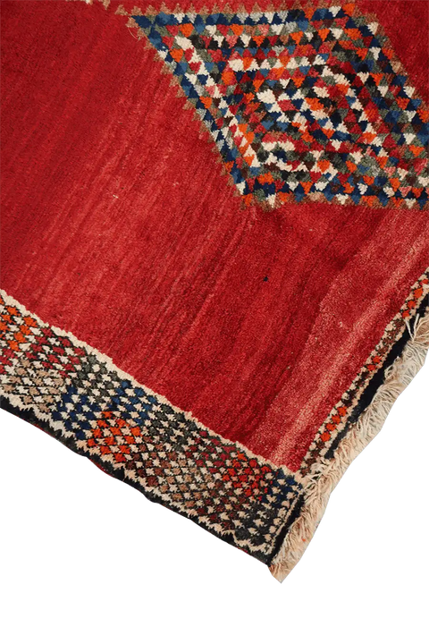 161 x 120 cm Gabbeh Tribal Wool Rugs Handmade Red Colour - Rugoutlet