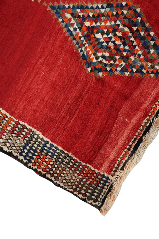 161 x 120 cm Gabbeh Tribal Wool Rugs Handmade Red Colour - Rugoutlet
