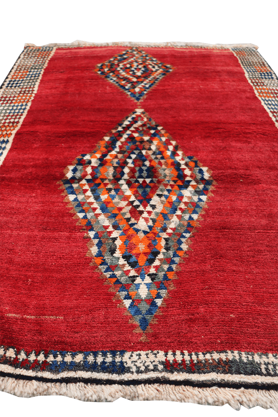 161 x 120 cm Gabbeh Tribal Wool Rugs Handmade Red Colour - Rugoutlet