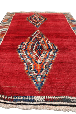 161 x 120 cm Gabbeh Tribal Wool Rugs Handmade Red Colour - Rugoutlet
