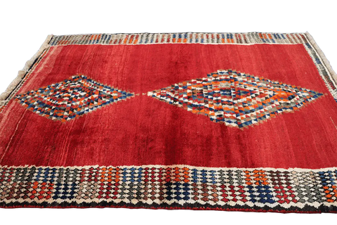 161 x 120 cm Gabbeh Tribal Wool Rugs Handmade Red Colour - Rugoutlet