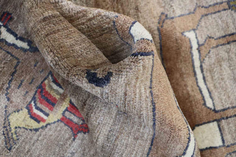 150 x 107 cm Gabbeh Tribal Wool Rugs Handmade Brown Colour - Rugoutlet