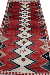 200 x 172 cm Gabbeh Tribal Wool Rug Hand-Knotted Red Colour - Rugoutlet