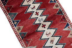 200 x 172 cm Gabbeh Tribal Wool Rug Hand-Knotted Red Colour - Rugoutlet