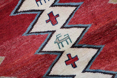 200 x 172 cm Gabbeh Tribal Wool Rug Hand-Knotted Red Colour - Rugoutlet