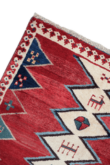 200 x 172 cm Gabbeh Tribal Wool Rug Hand-Knotted Red Colour - Rugoutlet