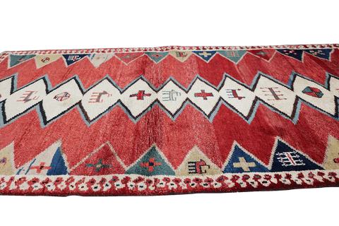 200 x 172 cm Gabbeh Tribal Wool Rug Hand-Knotted Red Colour - Rugoutlet