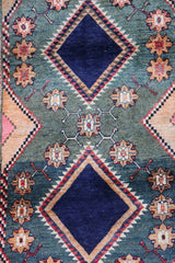 192 x 100 cm Gabbeh Tribal Wool Rug Hand-Knotted Grey Blue Colour - Rugoutlet