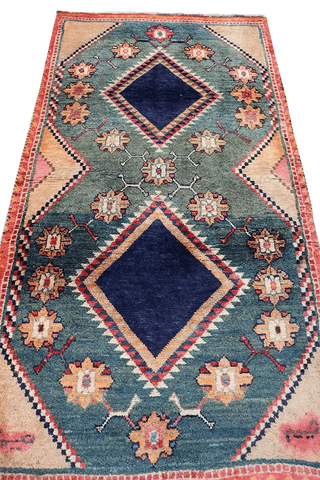 192 x 100 cm Gabbeh Tribal Wool Rug Hand-Knotted Grey Blue Colour - Rugoutlet