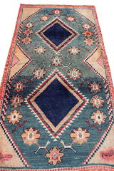 192 x 100 cm Gabbeh Tribal Wool Rug Hand-Knotted Grey Blue Colour - Rugoutlet