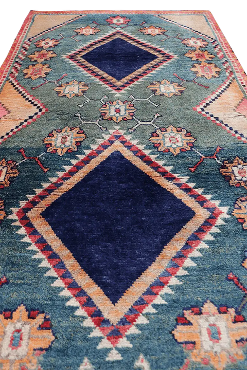 192 x 100 cm Gabbeh Tribal Wool Rug Hand-Knotted Grey Blue Colour - Rugoutlet