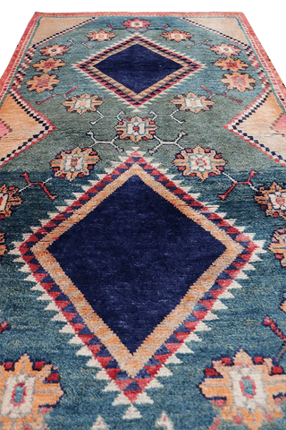 192 x 100 cm Gabbeh Tribal Wool Rug Hand-Knotted Grey Blue Colour - Rugoutlet