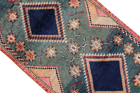192 x 100 cm Gabbeh Tribal Wool Rug Hand-Knotted Grey Blue Colour - Rugoutlet