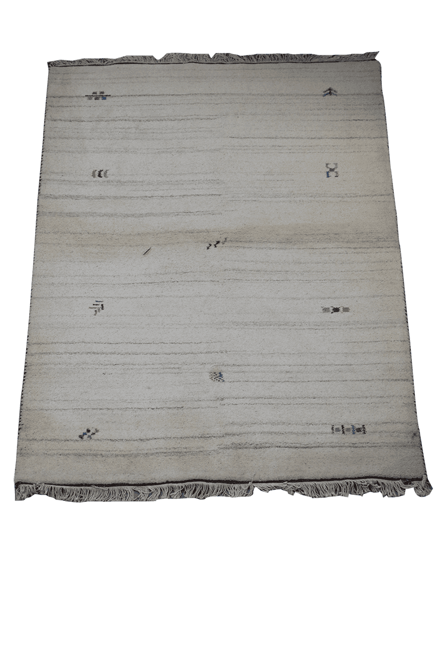 183 x 126 cm Gabbeh Tribal Wool Rugs Hand-Knotted Beige Colour - Rugoutlet