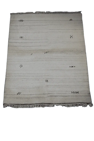 183 x 126 cm Gabbeh Tribal Wool Rugs Hand-Knotted Beige Colour - Rugoutlet