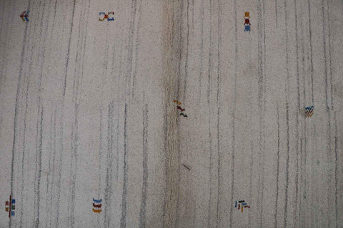 183 x 126 cm Gabbeh Tribal Wool Rugs Hand-Knotted Beige Colour - Rugoutlet