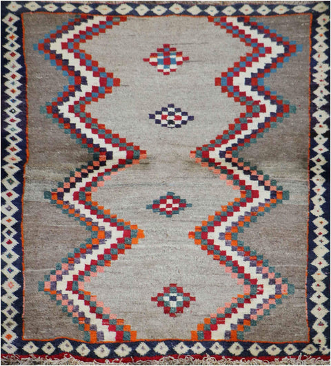 179x122 cm Gabeh Tribal Wool Rugs Hand Knotted Beige Brown - Rugoutlet