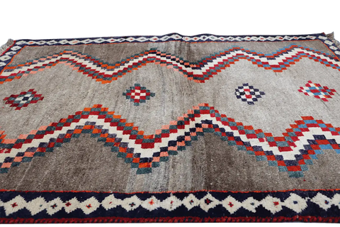 179x122 cm Gabeh Tribal Wool Rugs Hand Knotted Beige Brown - Rugoutlet